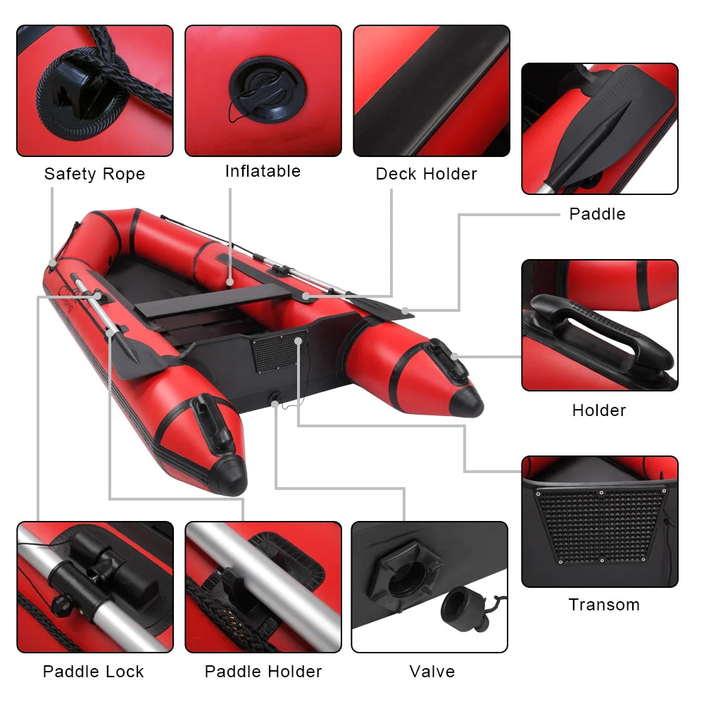 Inflatable Boat Fishing Kayaks for Adults - 7.5ft PVC 2 Person Kayak Boat Off YJ Rafts Boat Accessories for Camping Survivals