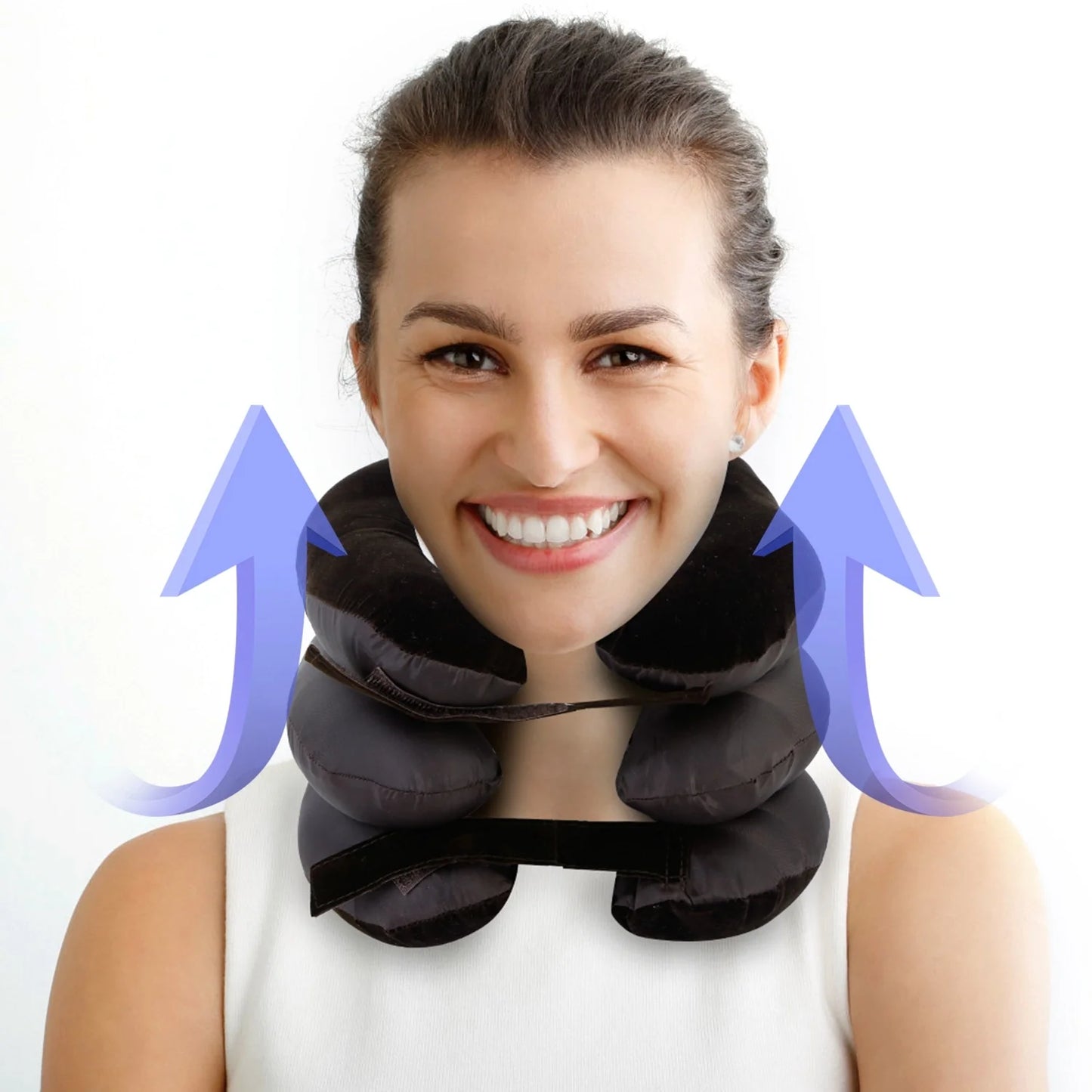 Cervical Neck Pillow - Neck Pain Relief Adjustable Travel Shoulder Pillow | Inflatable Pillow Cervical Traction Device
