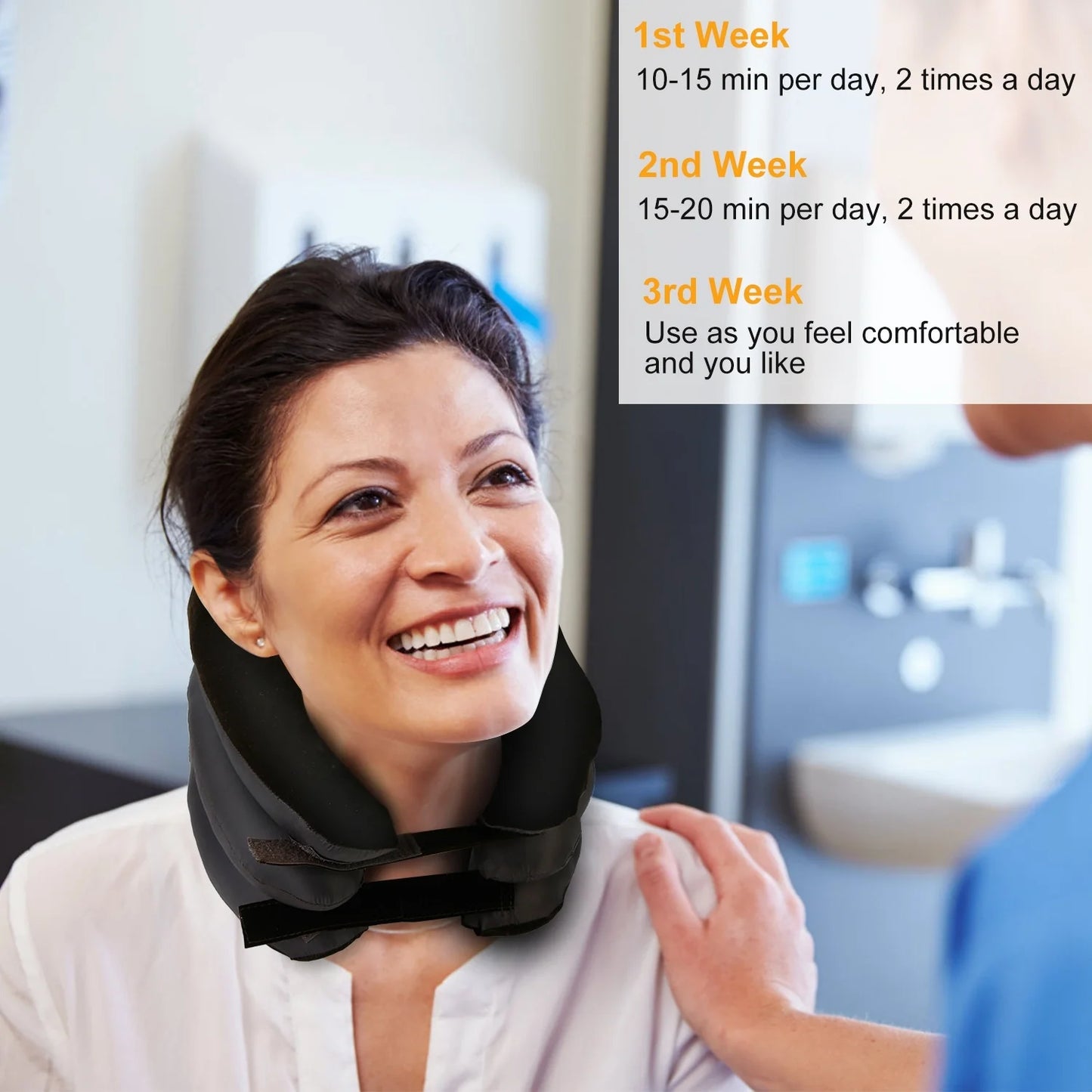 Cervical Neck Pillow - Neck Pain Relief Adjustable Travel Shoulder Pillow | Inflatable Pillow Cervical Traction Device