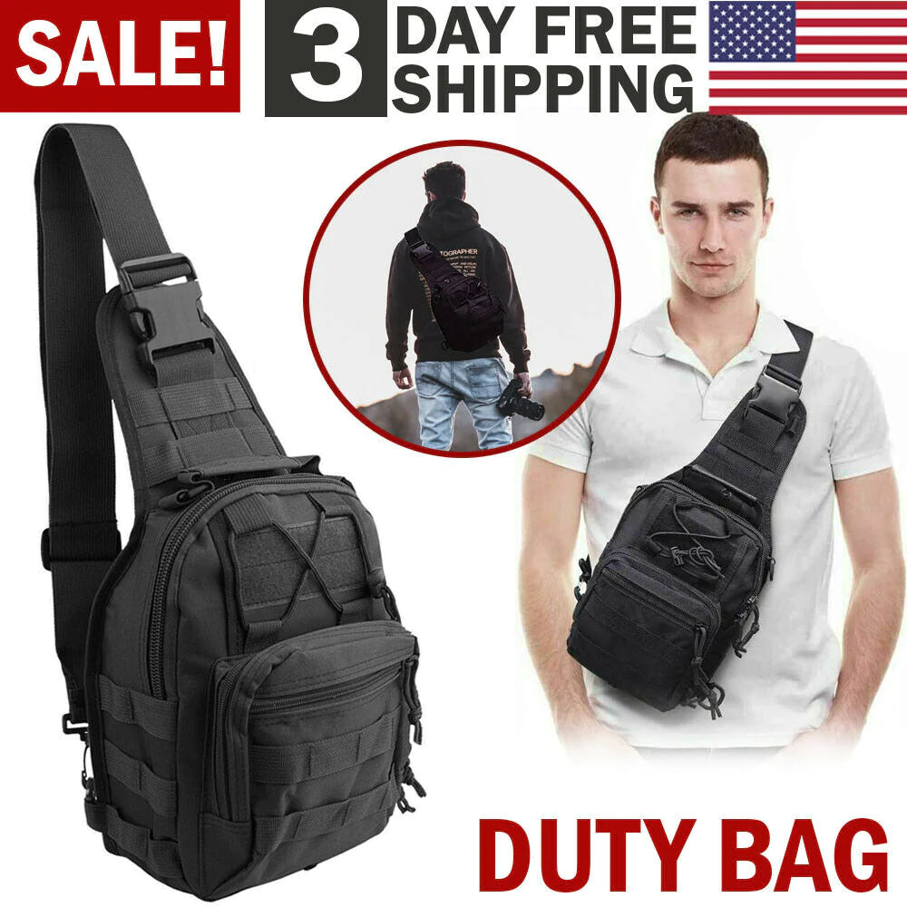 Sling Bag for Men - Hiking Tactical Backpack & Shoulder Bag for Men Military Crossbody Bag Chest Molle Daypack for Camping