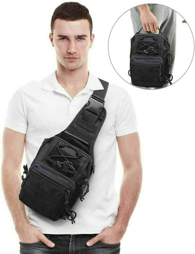 Sling Bag for Men - Hiking Tactical Backpack & Shoulder Bag for Men Military Crossbody Bag Chest Molle Daypack for Camping