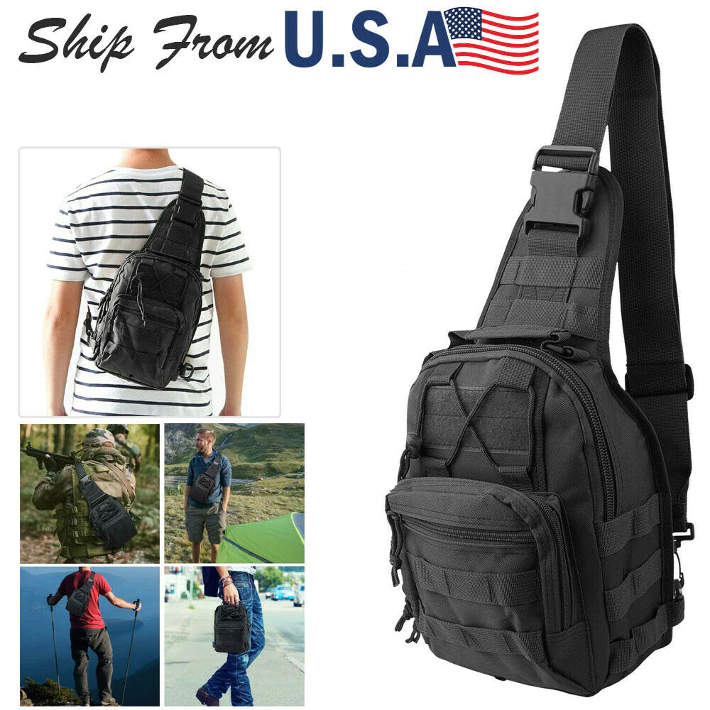 Sling Bag for Men - Hiking Tactical Backpack & Shoulder Bag for Men Military Crossbody Bag Chest Molle Daypack for Camping