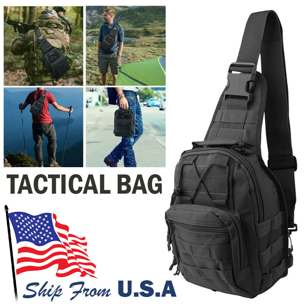 Sling Bag for Men - Hiking Tactical Backpack & Shoulder Bag for Men Military Crossbody Bag Chest Molle Daypack for Camping