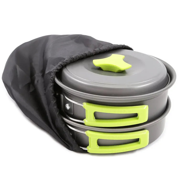 Kitchen Cookware Sets - Alumina Material Camping Pots and Pans Set - 9 Pieces Camping Essentials