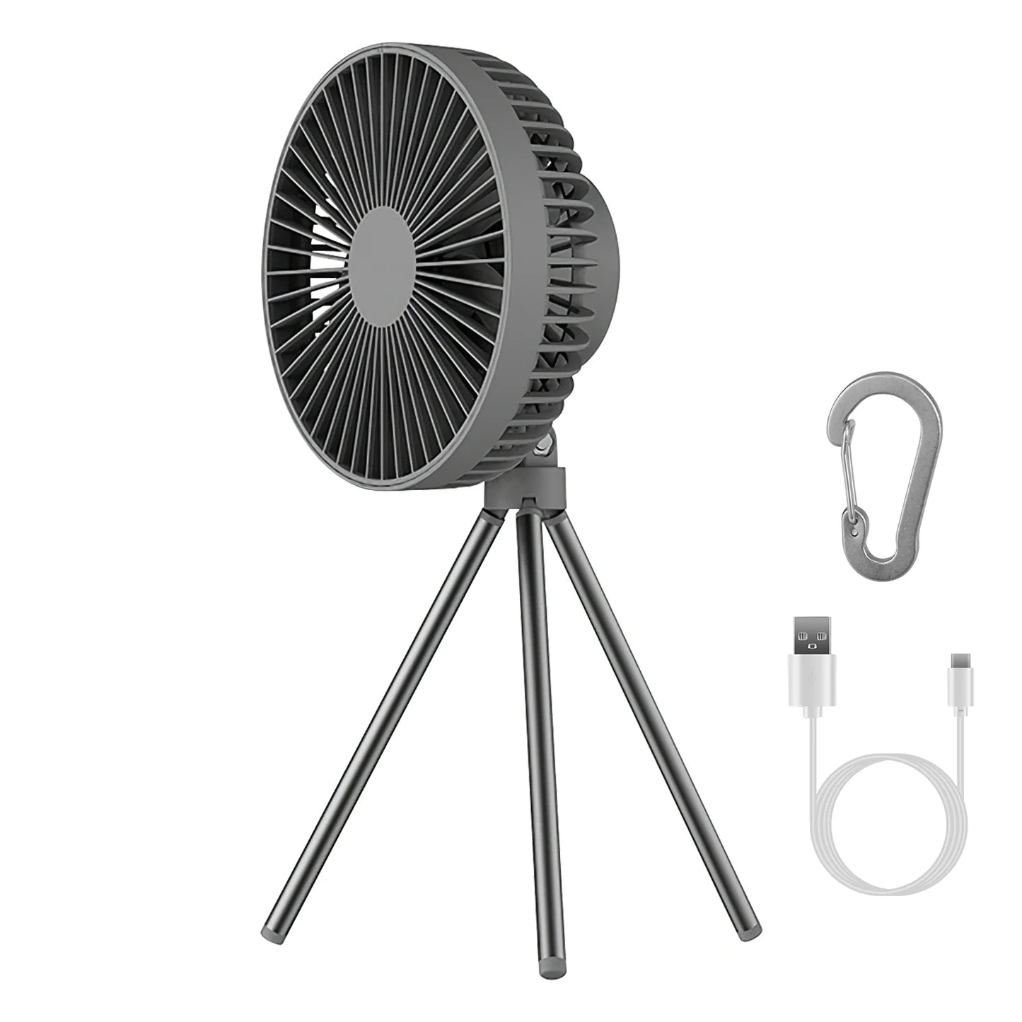 Portable Camping Fan - Tents Fan Rechargeable Battery Operated Fan - Personal Fan 3 Speed Setting for Travel Hiking Fishing