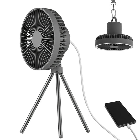Portable Camping Fan - Tents Fan Rechargeable Battery Operated Fan - Personal Fan 3 Speed Setting for Travel Hiking Fishing