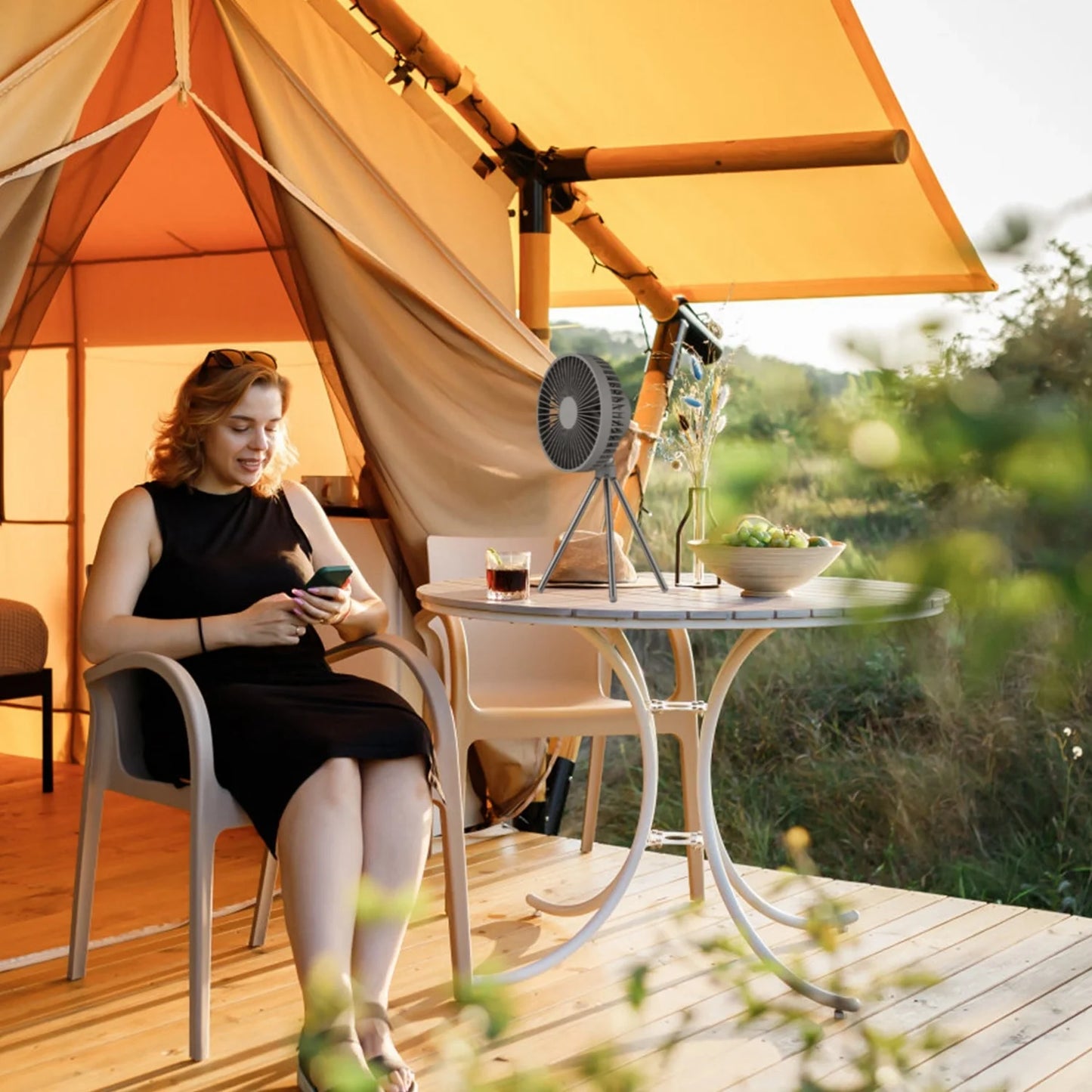 Portable Camping Fan - Tents Fan Rechargeable Battery Operated Fan - Personal Fan 3 Speed Setting for Travel Hiking Fishing