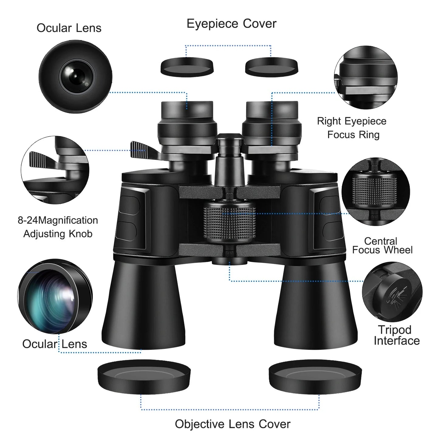 Product Title: Compact Binoculars with FMC Lens - Travel Hunting Gear High Power Zoom Binoculars - Night Vision Bird Watching Binocular
