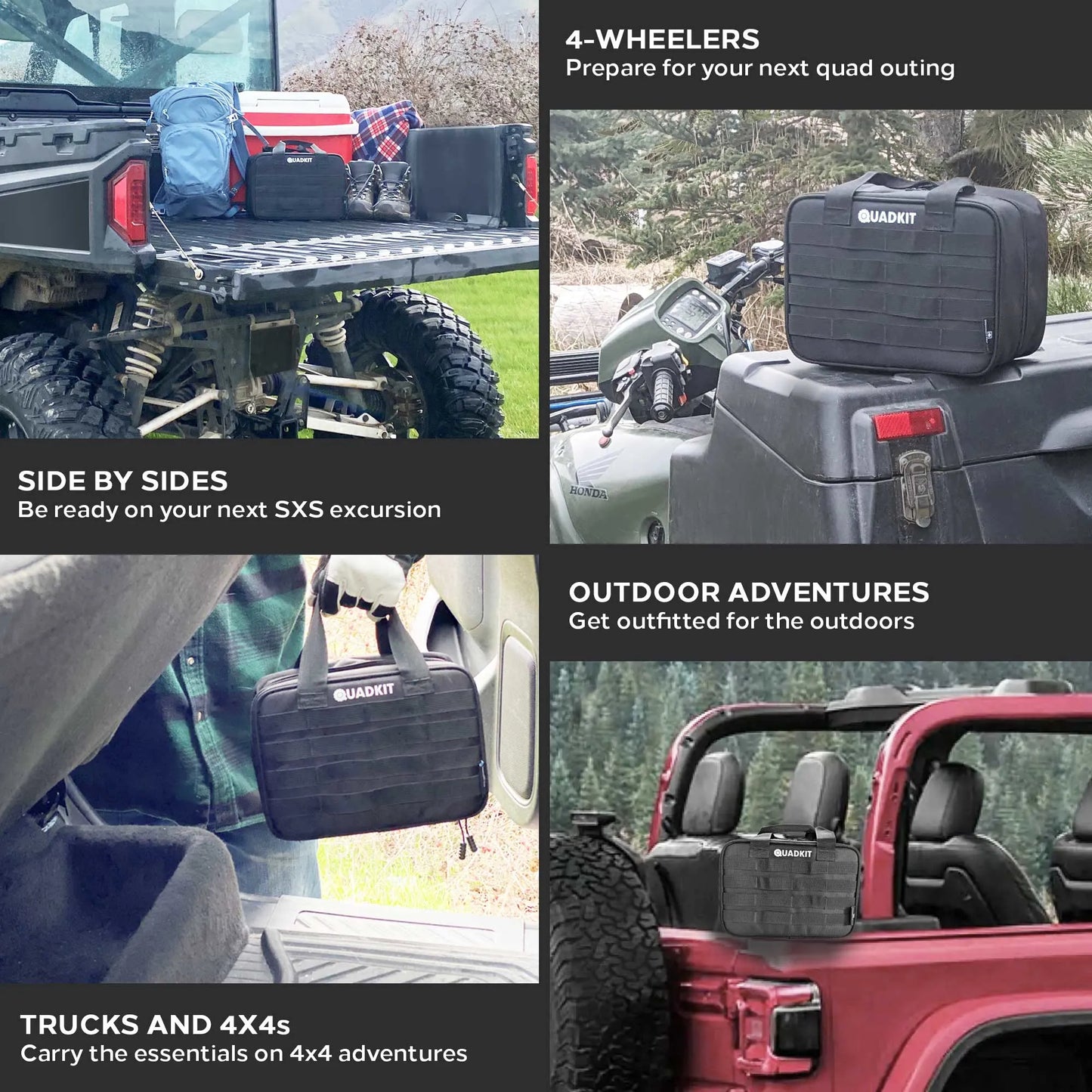 QUADKIT ATV Emergency Kit - Survival Kit & Military Tools Kit 106 Essential Items Camping First Aid Kit Gifts for Men