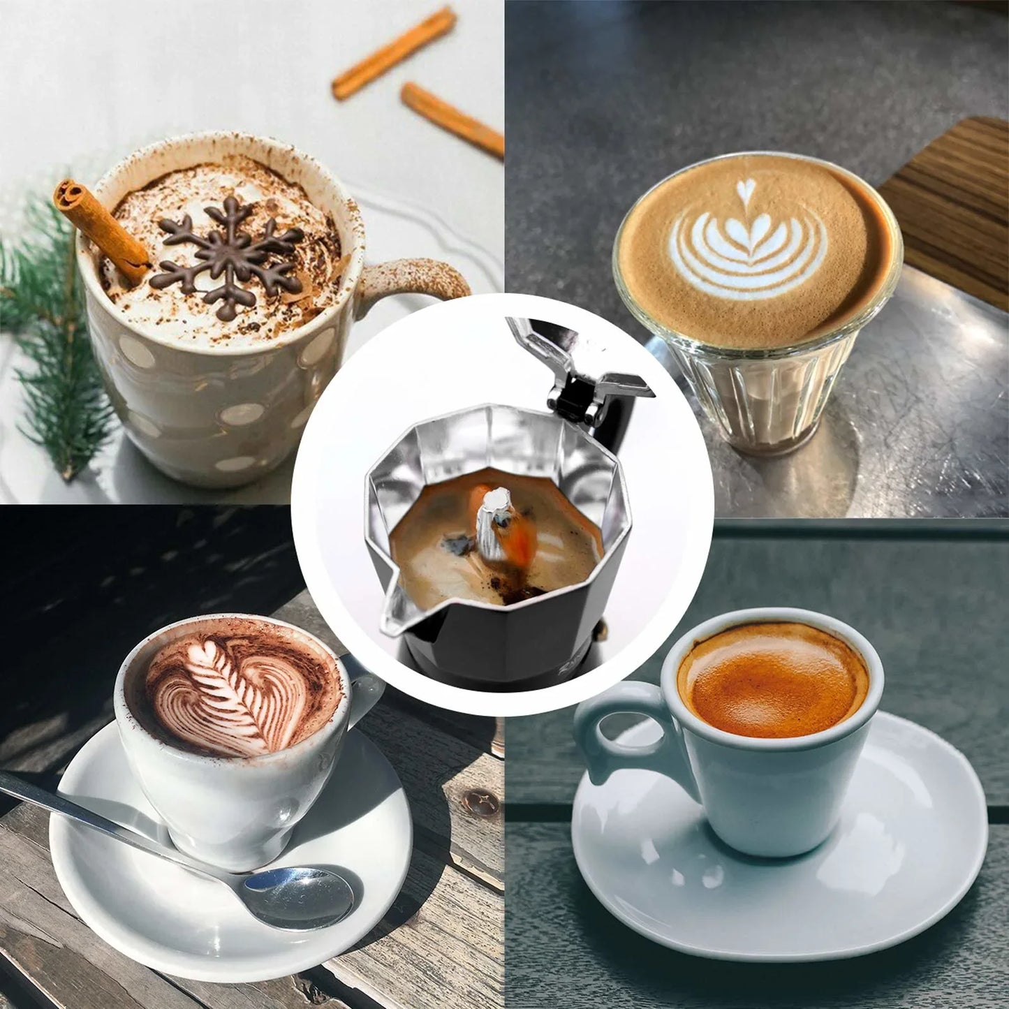 Rainbean Coffee Maker Stovetop Espresso Maker Camping Coffee Makers Electric Moka Pot Classic Percolator Italian - 2 Mugs