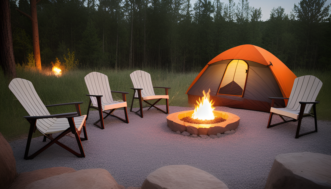 Camping with firepit