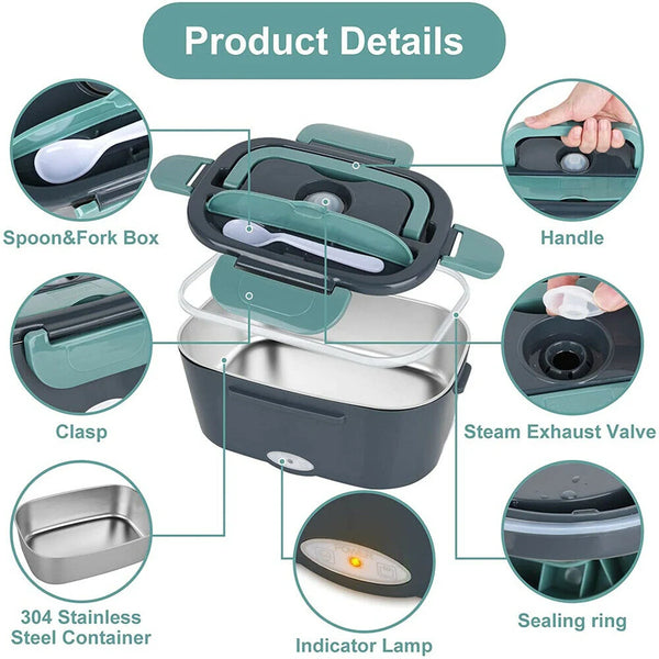 Electric Heated Lunch Box - Portable Car Food Warmer - M1466 - IdeaStage  Promotional Products