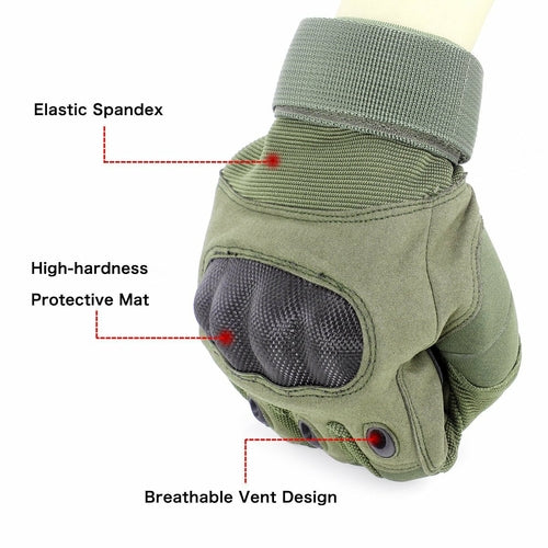 Tactical Gloves With Full Finger Touch - Military Riding Gloves, Leather Gloves, Winter Gloves Men Survival Gear