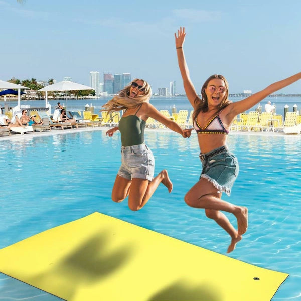 Floating Bed Pool Rafts for Adults - Inflatable Pool Floats Water Mat & Floating Pad - 9ft Floating Beach Mat