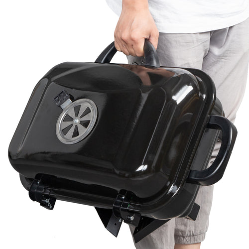 Portable Folding Charcoal Grill BBQ and Smoker with Lid