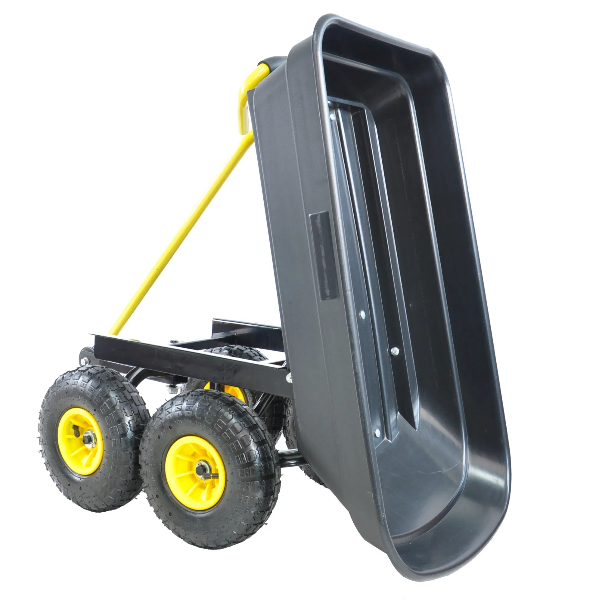Folding wagon Poly Garden Dump Cart with Steel Frame and 10-in. Pneumatic Tires; 300-Pound Capacity