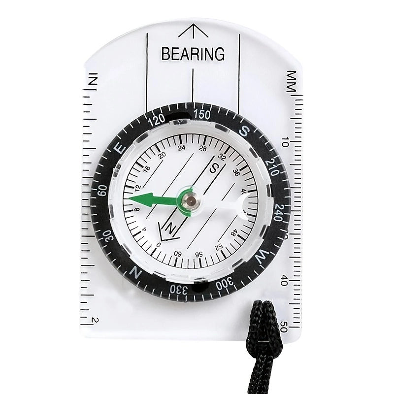 Outdoor Backpacking Transparent Plastic Compass Tool For Camping; Hiking; Proportional Footprint Travel Military Compass With MM And INCH Ruler Meter Scales; Travel Kits For Kids