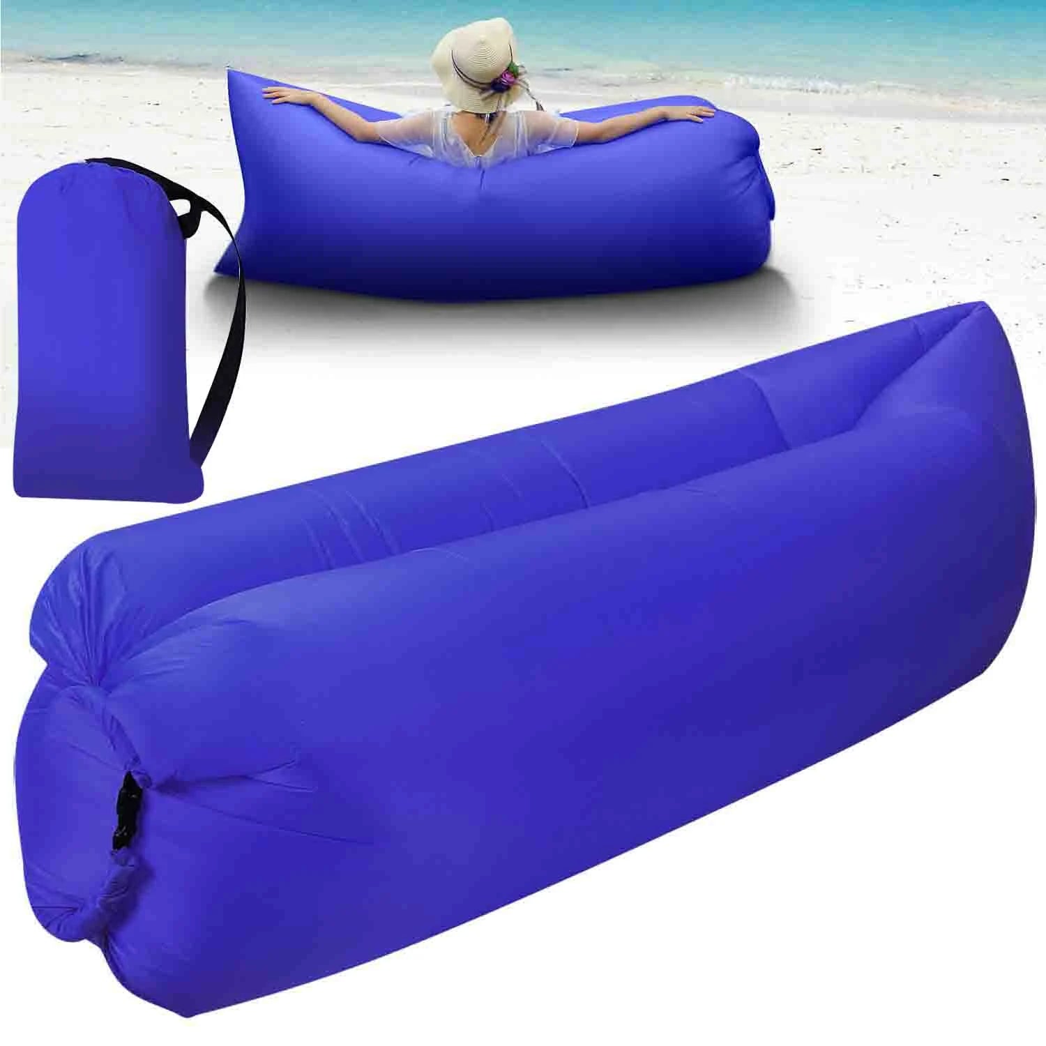 Inflatable Lounger Air Sofa Lazy Bed Sofa Portable Organizing Bag Water Resistant for Backyard Lakeside Beach Traveling Camping Picnics