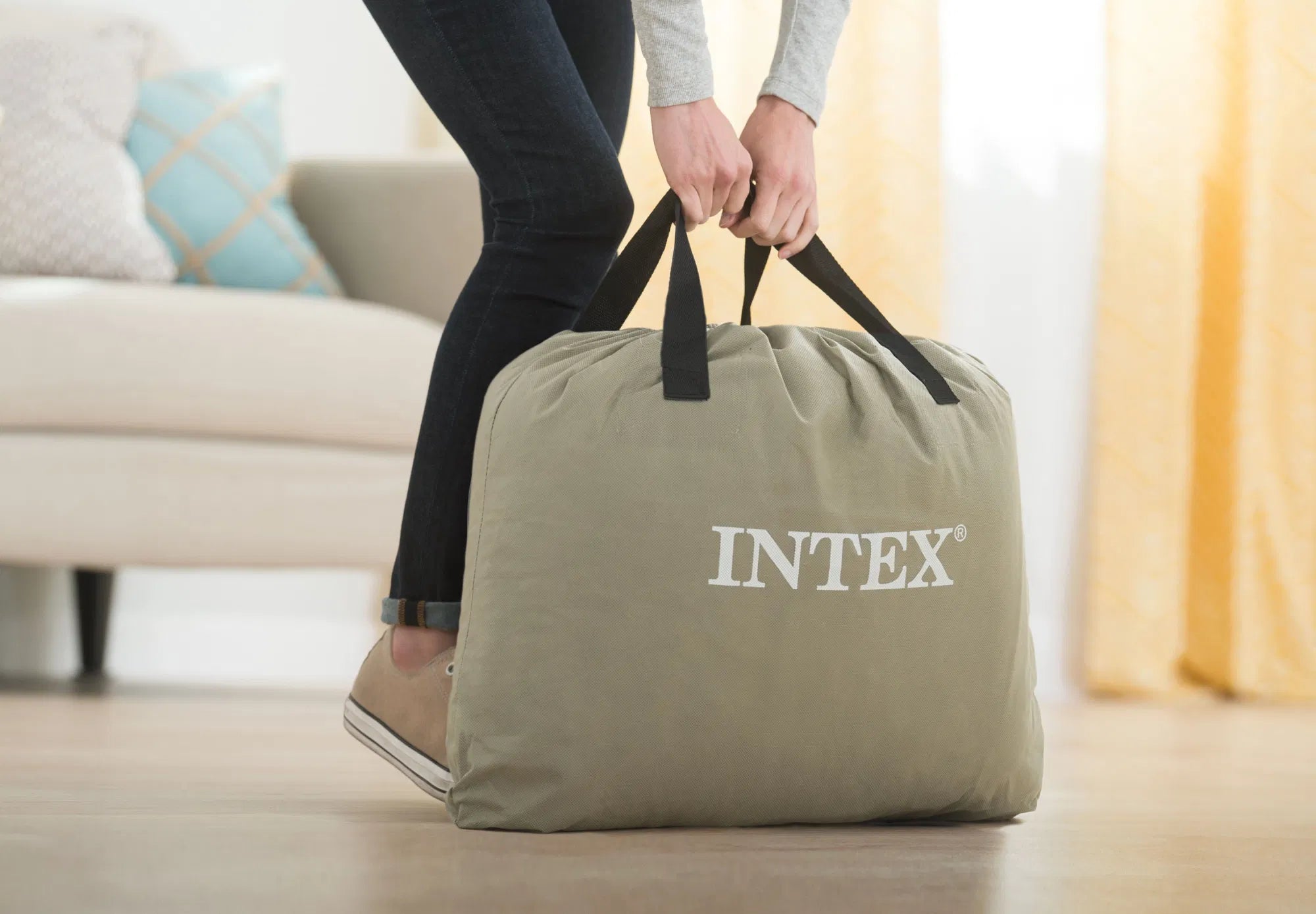 Intex 24" Dream Lux Pillow Top Dura-Beam Airbed Mattress with Internal Pump - Queen