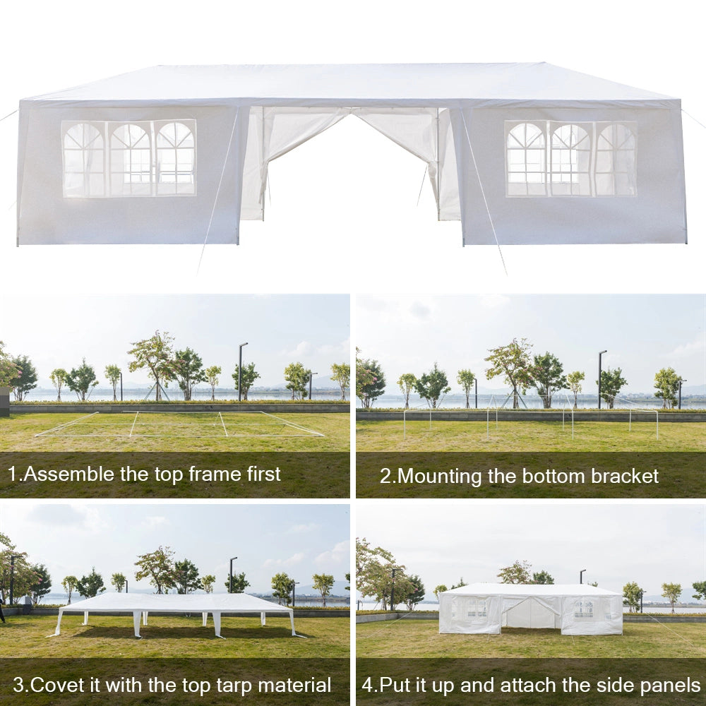 Party Tent 3 x 9m Eight Sides Two Doors Waterproof Tent with Spiral Tubes