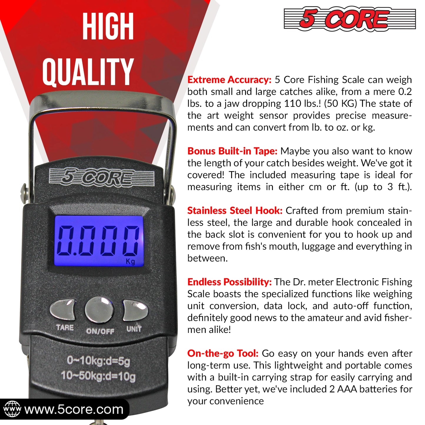 5 Core Digital Luggage & Fishing Scale: Your Best Travel Companion