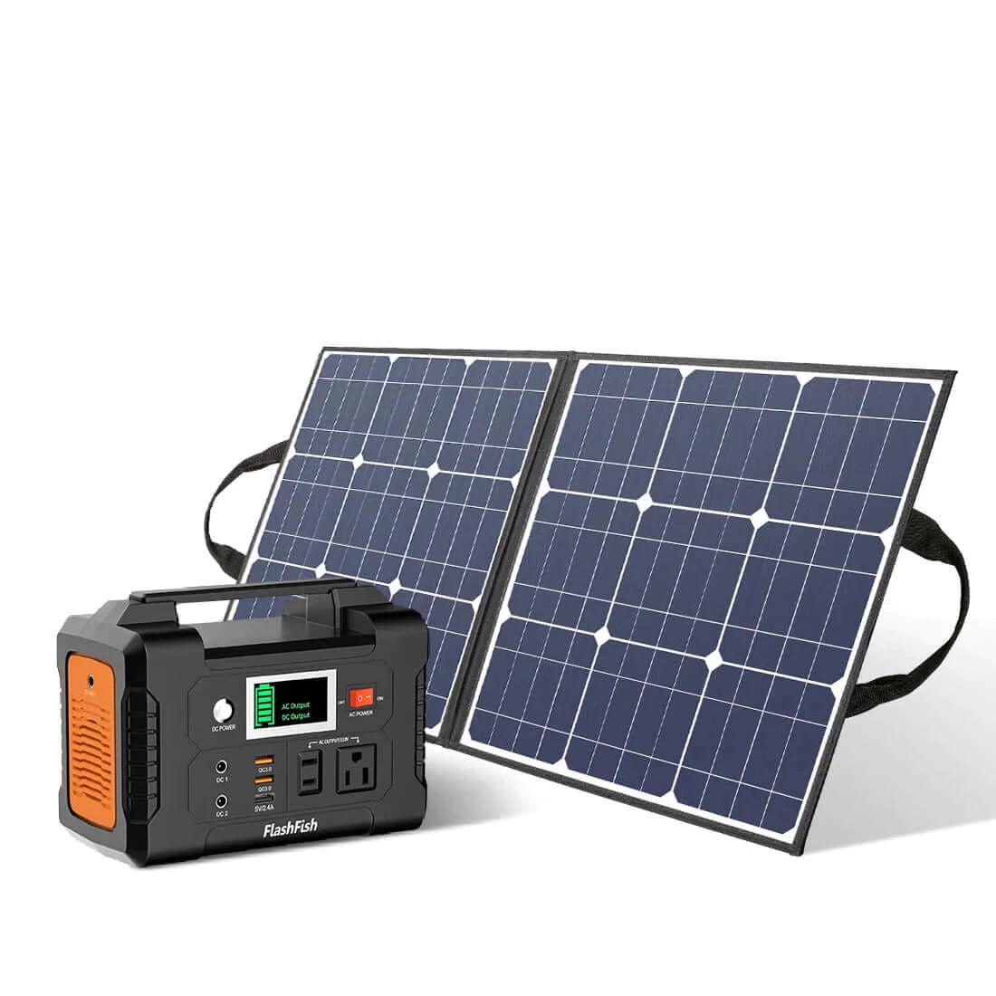 200w Portable Power Station With Solar Panel Camping Flashlight 40800mah Solar Generator With 50w 18v Foldable Solar Charger