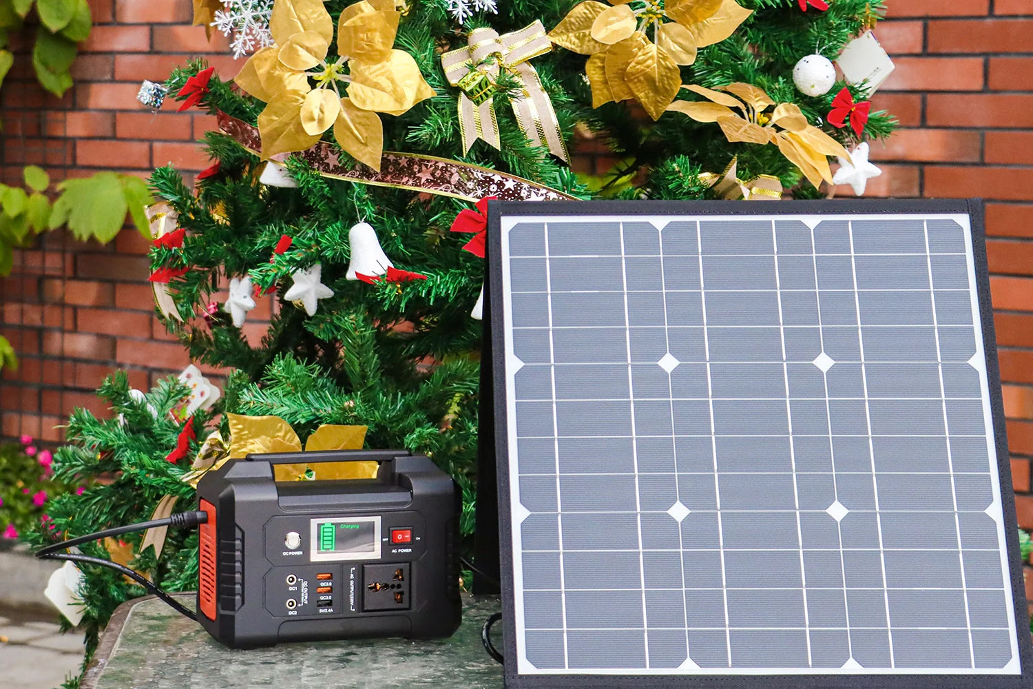 200w Portable Power Station With Solar Panel Camping Flashlight 40800mah Solar Generator With 50w 18v Foldable Solar Charger