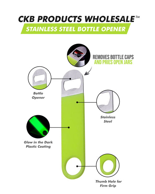 GLOW IN THE DARK Bottle Opener - Unique Kitchen Gadgets Stainless Steel Bottle Openers | Cool Flat Bottle Opener