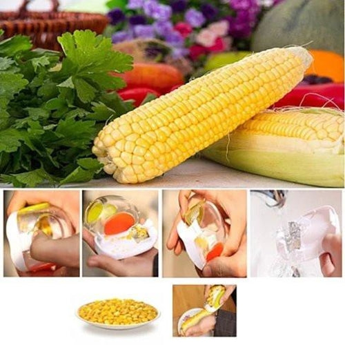 Corn Shucker & Stripper - Kitchen Gadgets Corn Peeler for Corn on the Cob, Corn Cutter, Corn Scraper & Corn Silk Remover