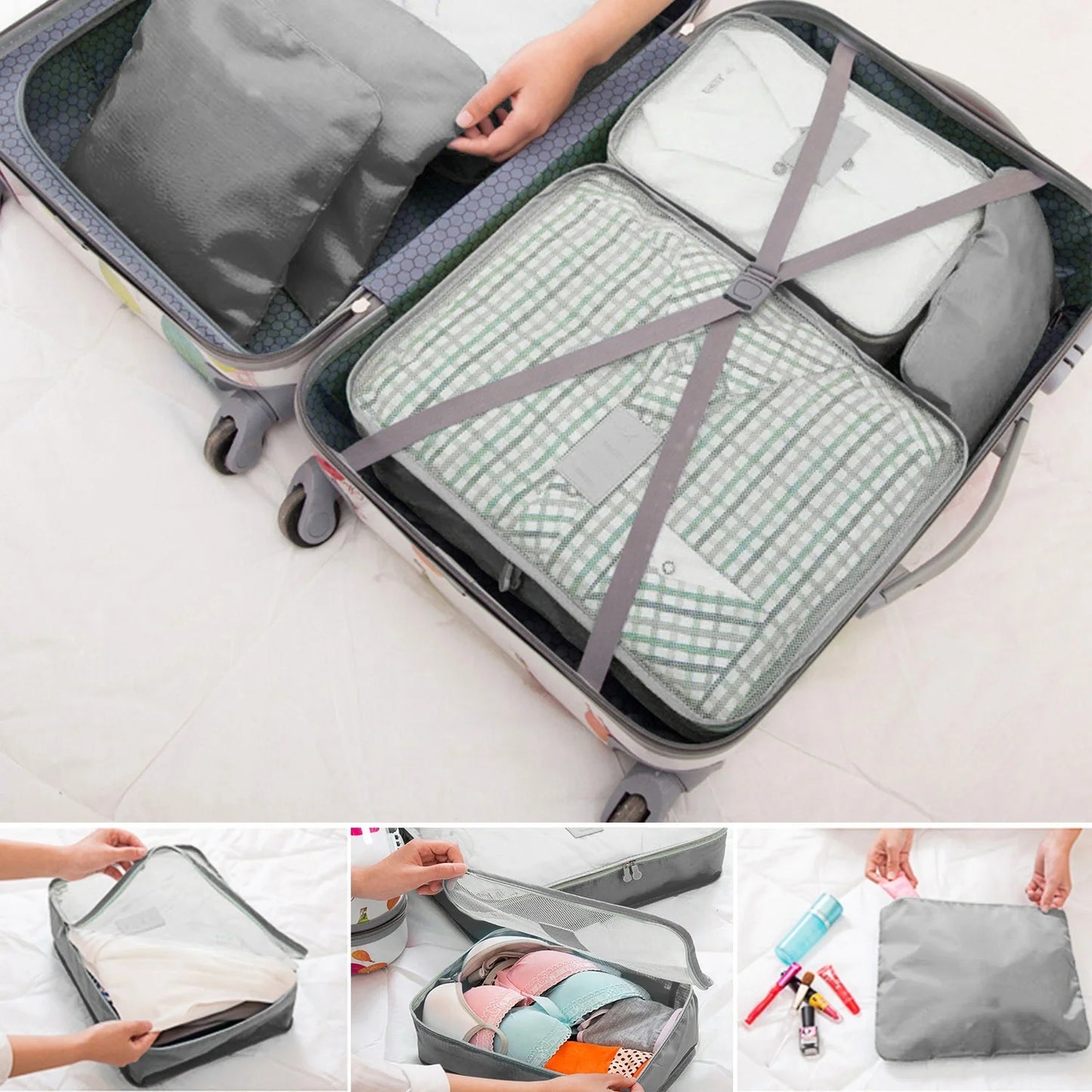 Clothes Storage Travel Bags Organizer for Luggage Packing Bags for Suitcases - Packing Cubes for Carry on Suitcase - 9 Pieces