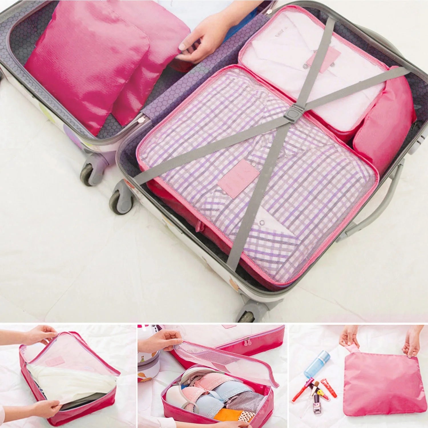 Clothes Storage Travel Bags Organizer for Luggage Packing Bags for Suitcases - Packing Cubes for Carry on Suitcase - 9 Pieces