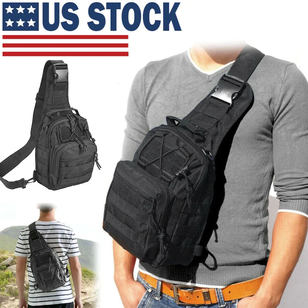 Sling Bag for Men - Hiking Tactical Backpack & Shoulder Bag for Men Military Crossbody Bag Chest Molle Daypack for Camping