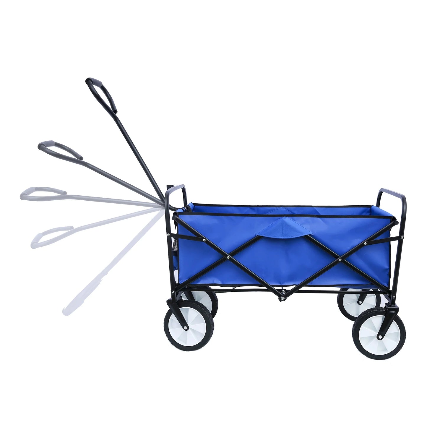 Folding Wagon Garden Cart - Large Capacity Utility Grocery Shopping Beach Carts with Wheels Moving Trolley for Outdoor