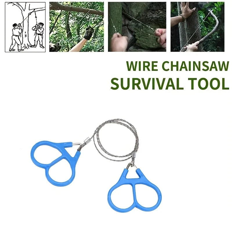 Portable Stainless Steel Wire Chain Saw - Manual Sawing Cutting Emergency Survival Tool For Camping Hiking Trekking Travel